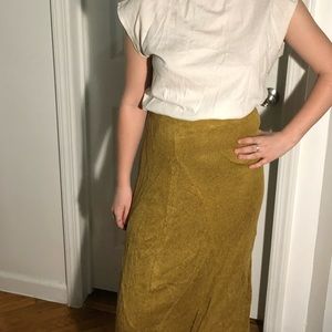 Mustard Long Knitted Skirt